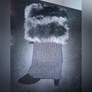 Elegant Black Faux Fur Womens Boot Cuffs